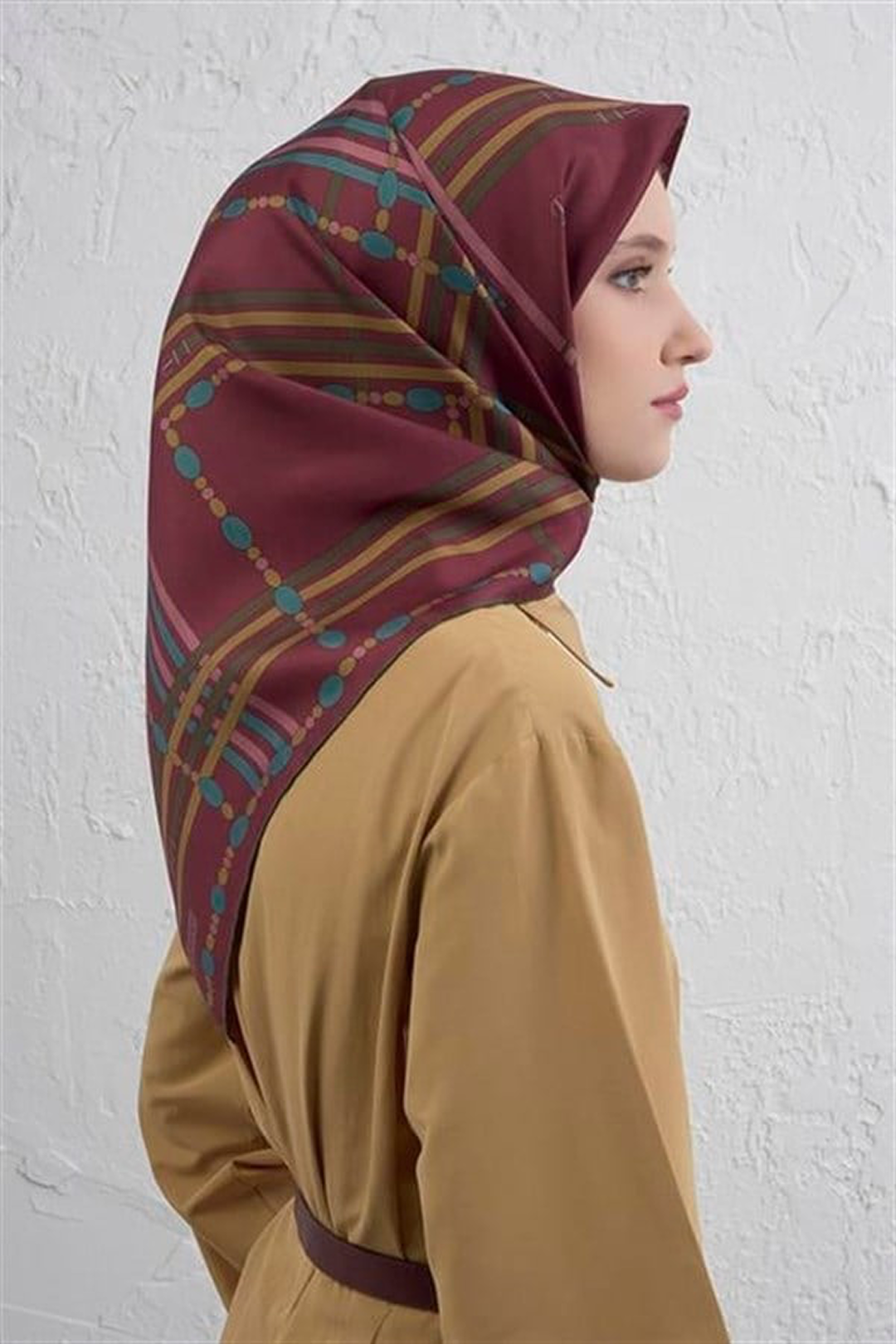 Armine 25kış Twil İpek Eşarp-16 Bordo
