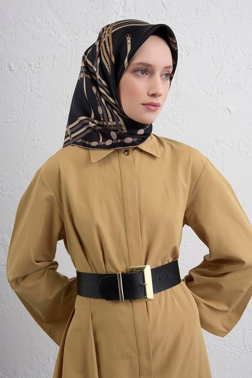 Armine 25kış Twil İpek Eşarp-16 Siyah