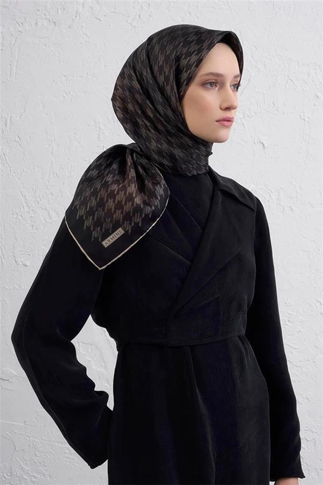 Armine 25kış Twil İpek Eşarp-24 Taş Rengi