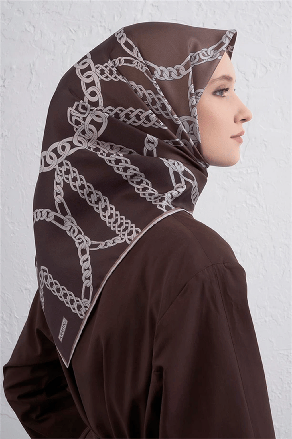 Armine 25Winter Silk Scarf - 30 Dark Coffee