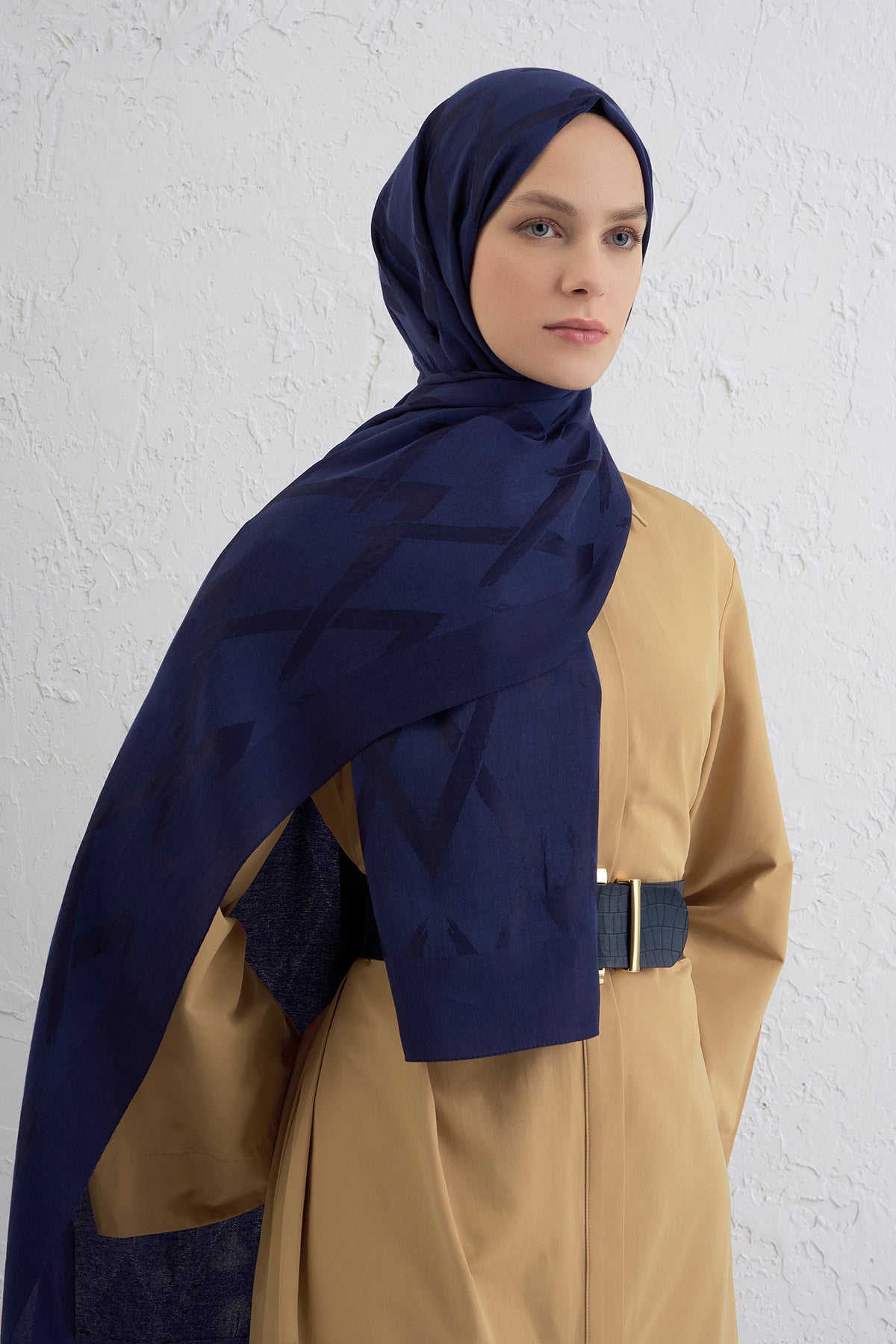 Armine 25kış Lyocell Şal-1 Lacivert