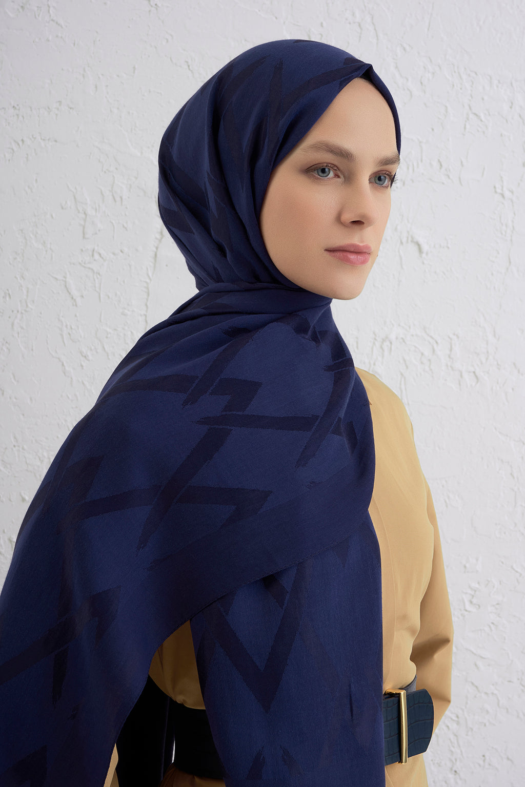 Armine 25kış Lyocell Şal-1 Lacivert