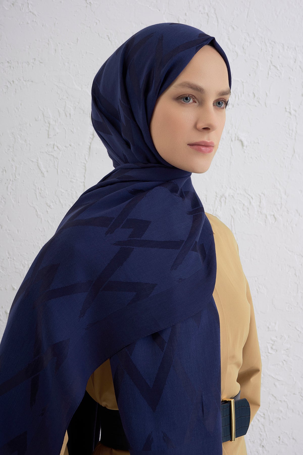 Armine 25kış Lyocell Şal-1 Lacivert