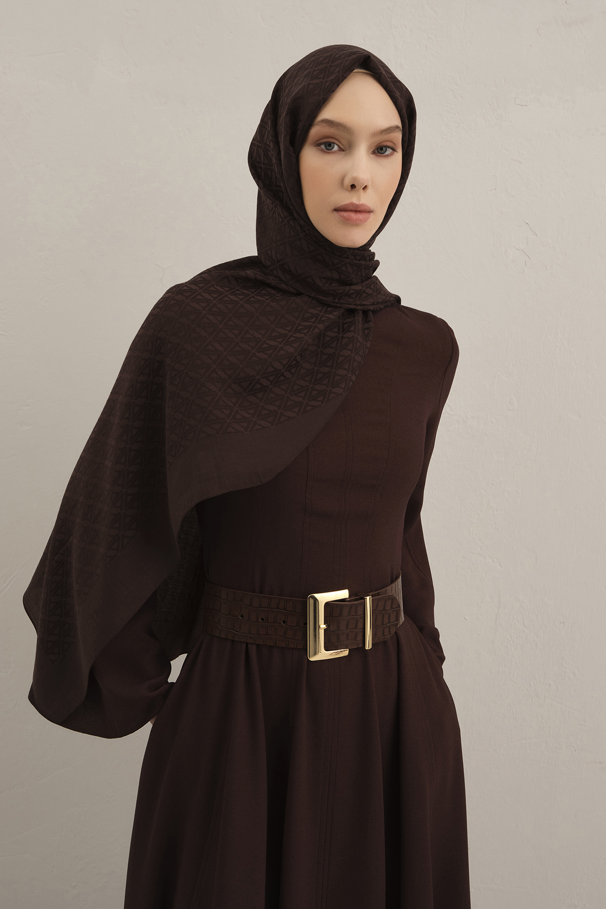 Armine 25kış Lyocell Şal-5 Acı Kahve