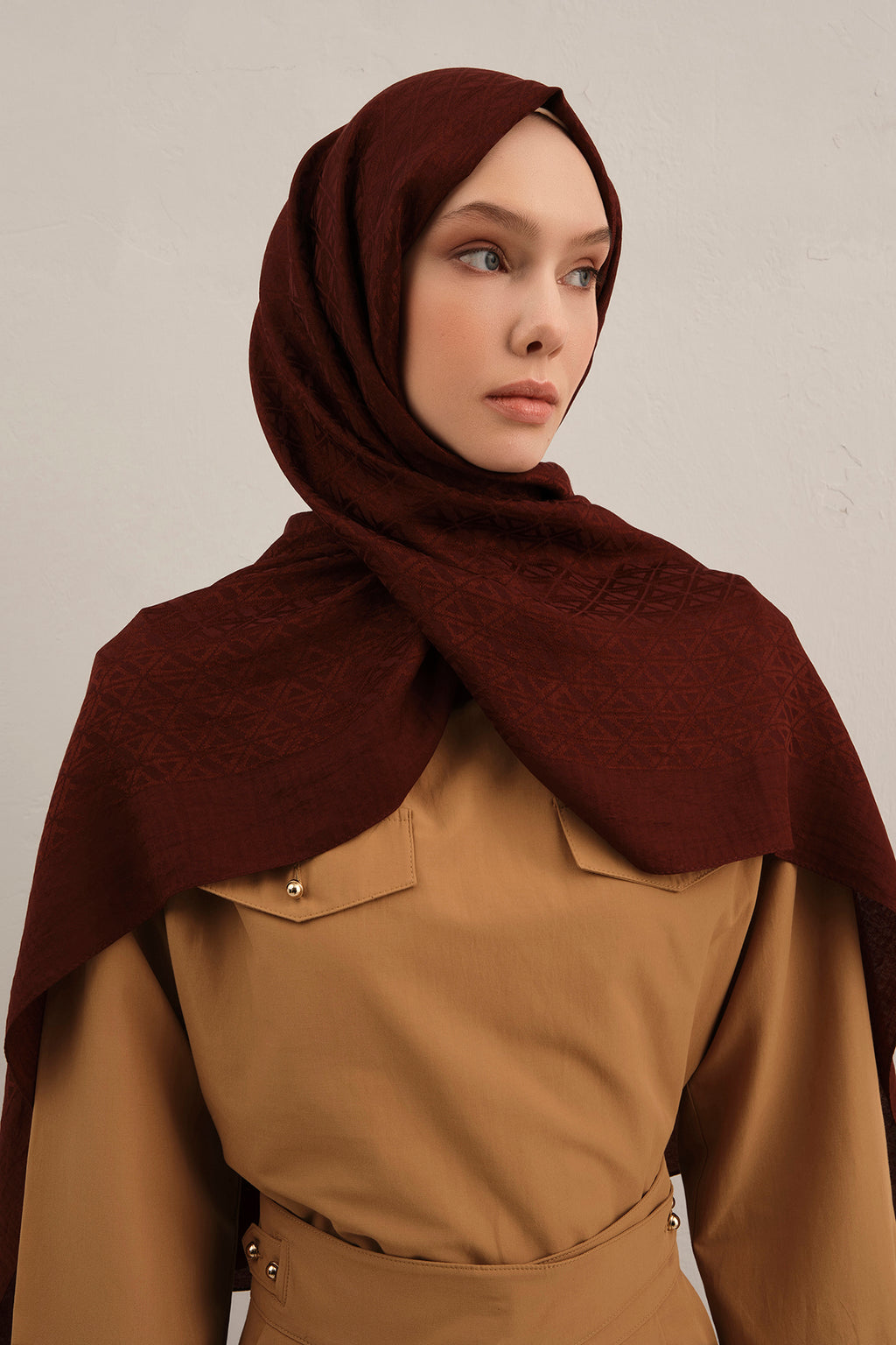 Armine 25kış Lyocell Şal-5 Bordo