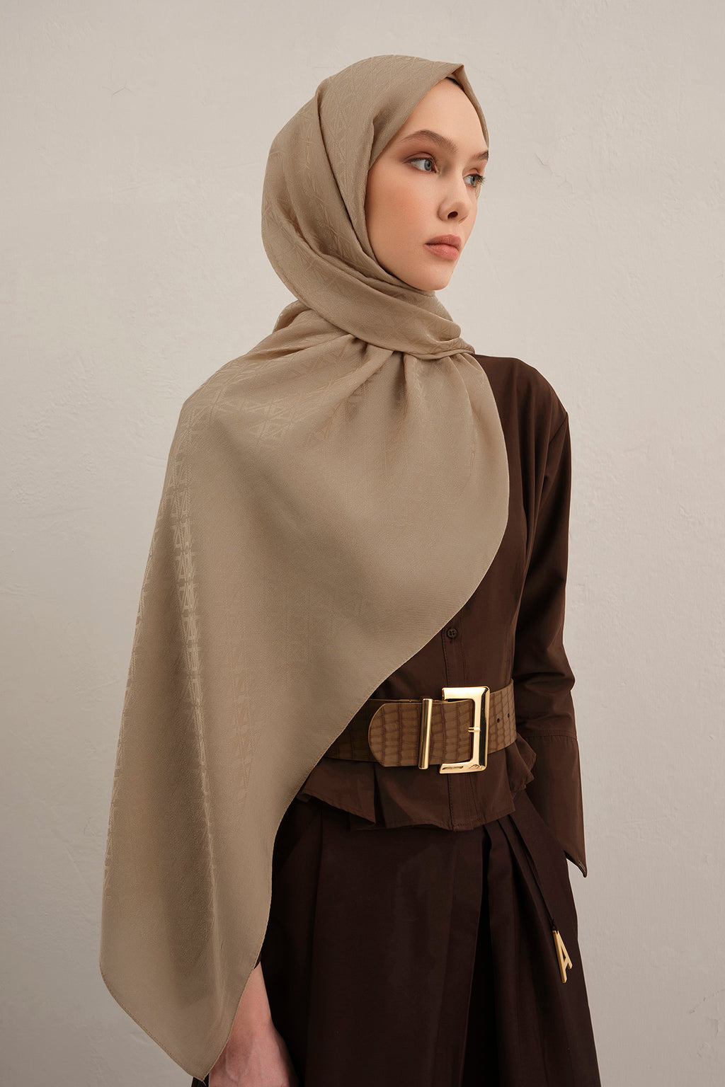 Armine 25kış Lyocell Şal-5 Doğal Taş