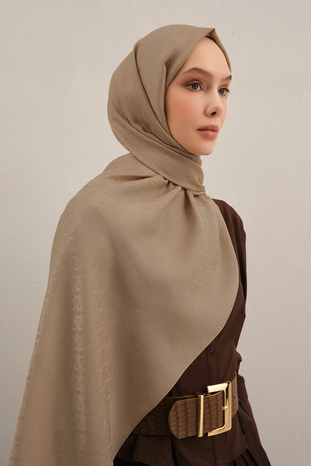 Armine 25kış Lyocell Şal-5 Doğal Taş