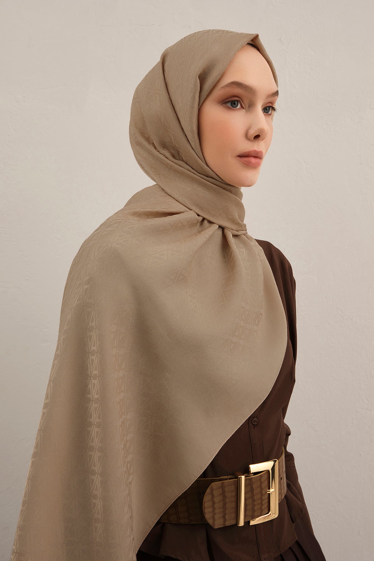 Armine 25kış Lyocell Şal-5 Doğal Taş