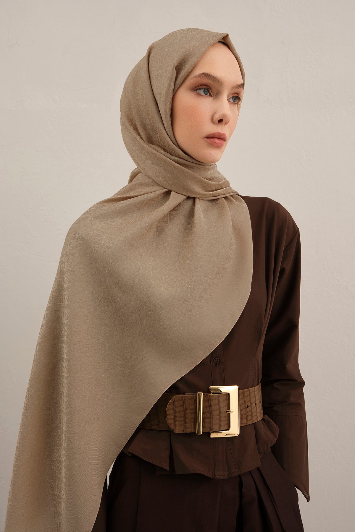 Armine 25kış Lyocell Şal-5 Doğal Taş