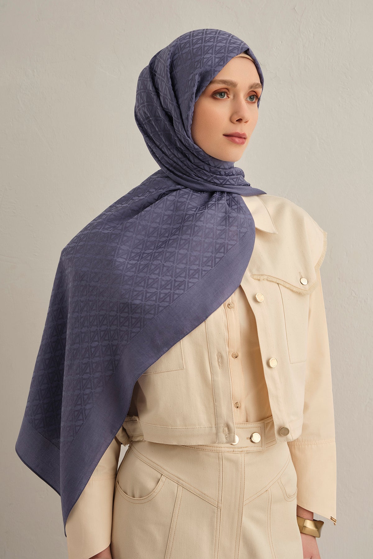 Armine 25kış Lyocell Şal-5 Kot Mavisi