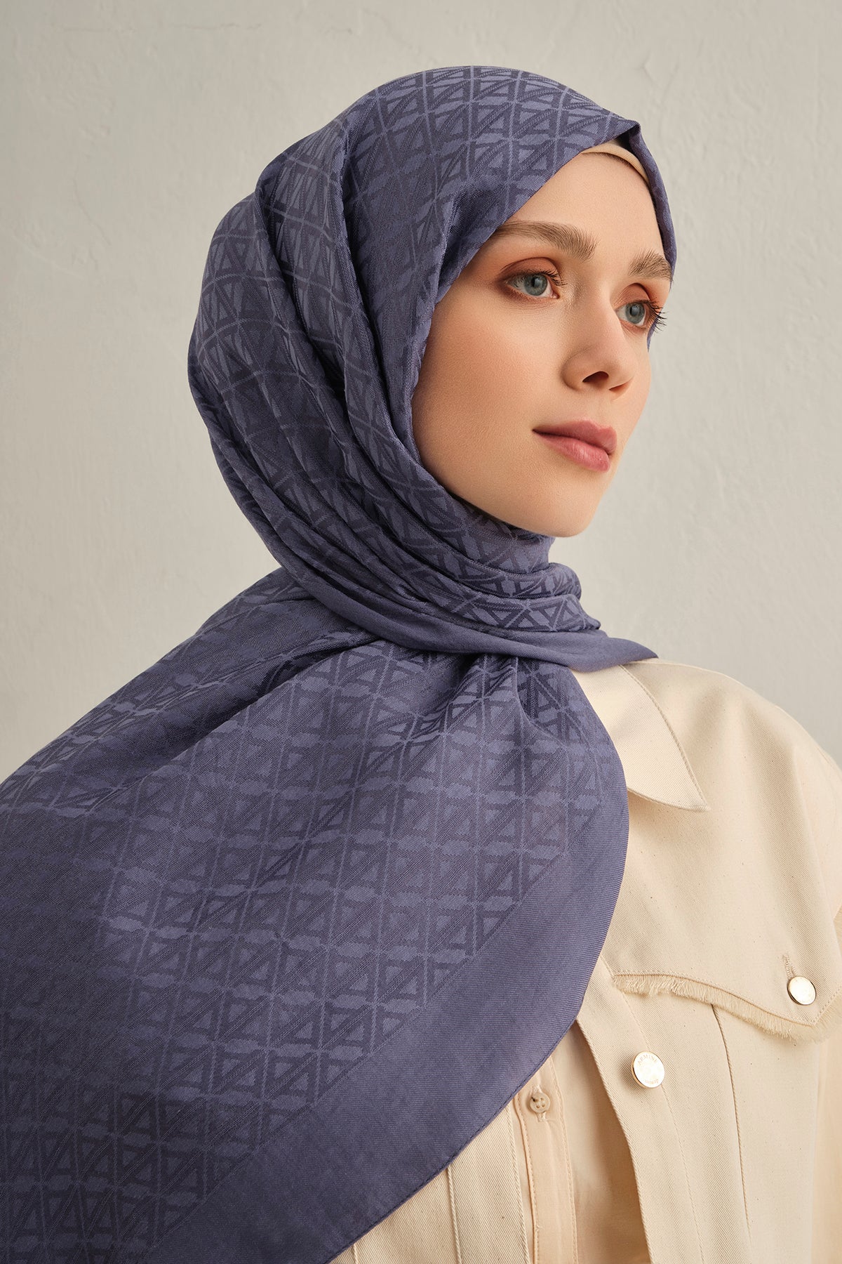 Armine 25kış Lyocell Şal-5 Kot Mavisi