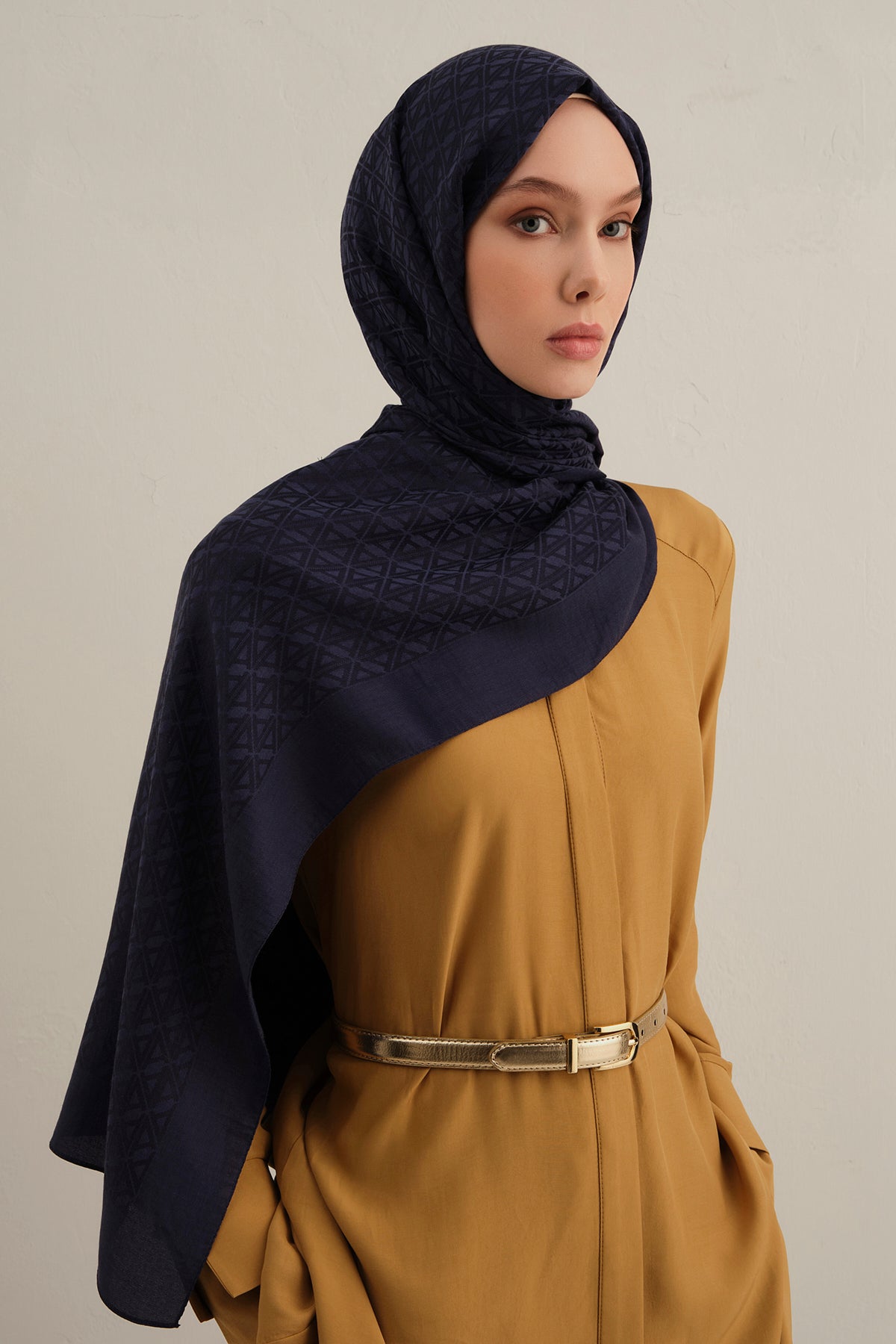 Armine 25kış Lyocell Şal-5 Lacivert