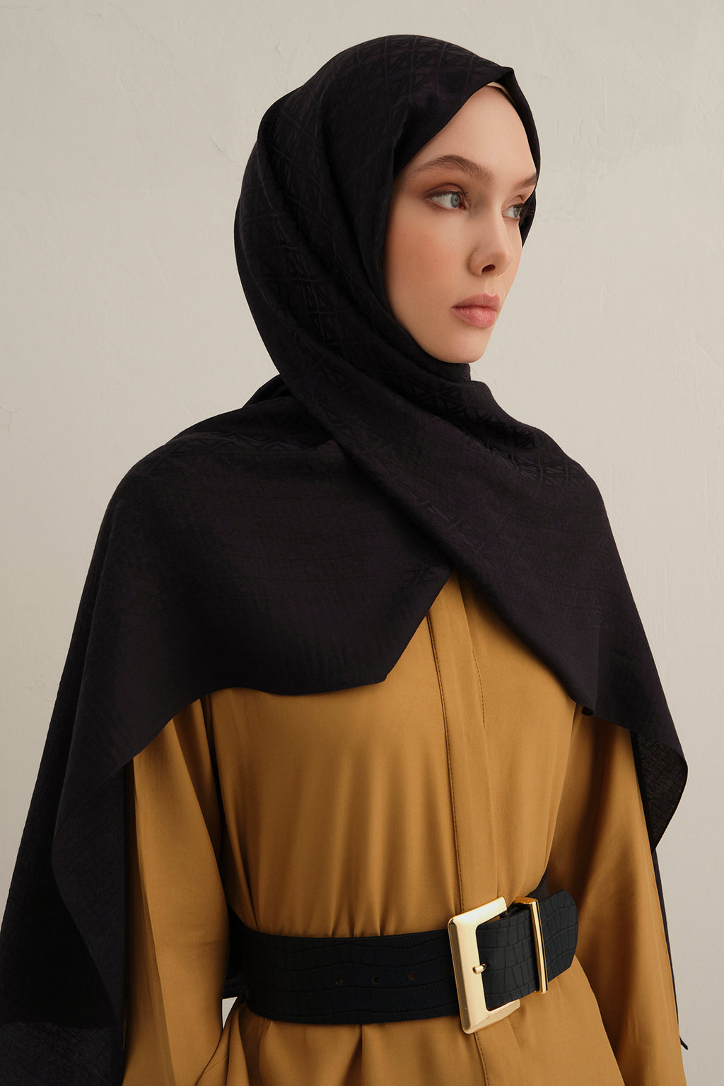 Armine 25kış Lyocell Şal-5 Siyah