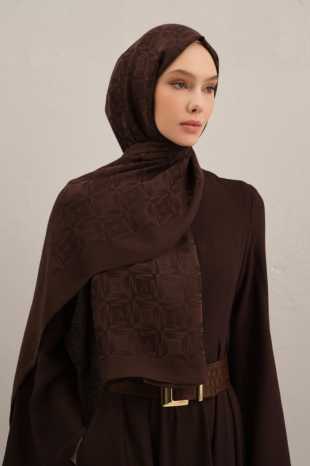 Armine 25kış Lyocell Şal-6 Acı Kahve