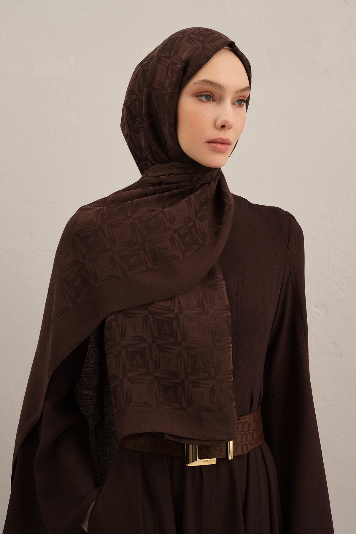 Armine 25kış Lyocell Şal-6 Acı Kahve