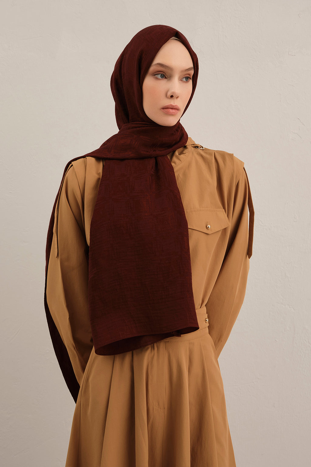 Armine 25kış Lyocell Şal-6 Bordo