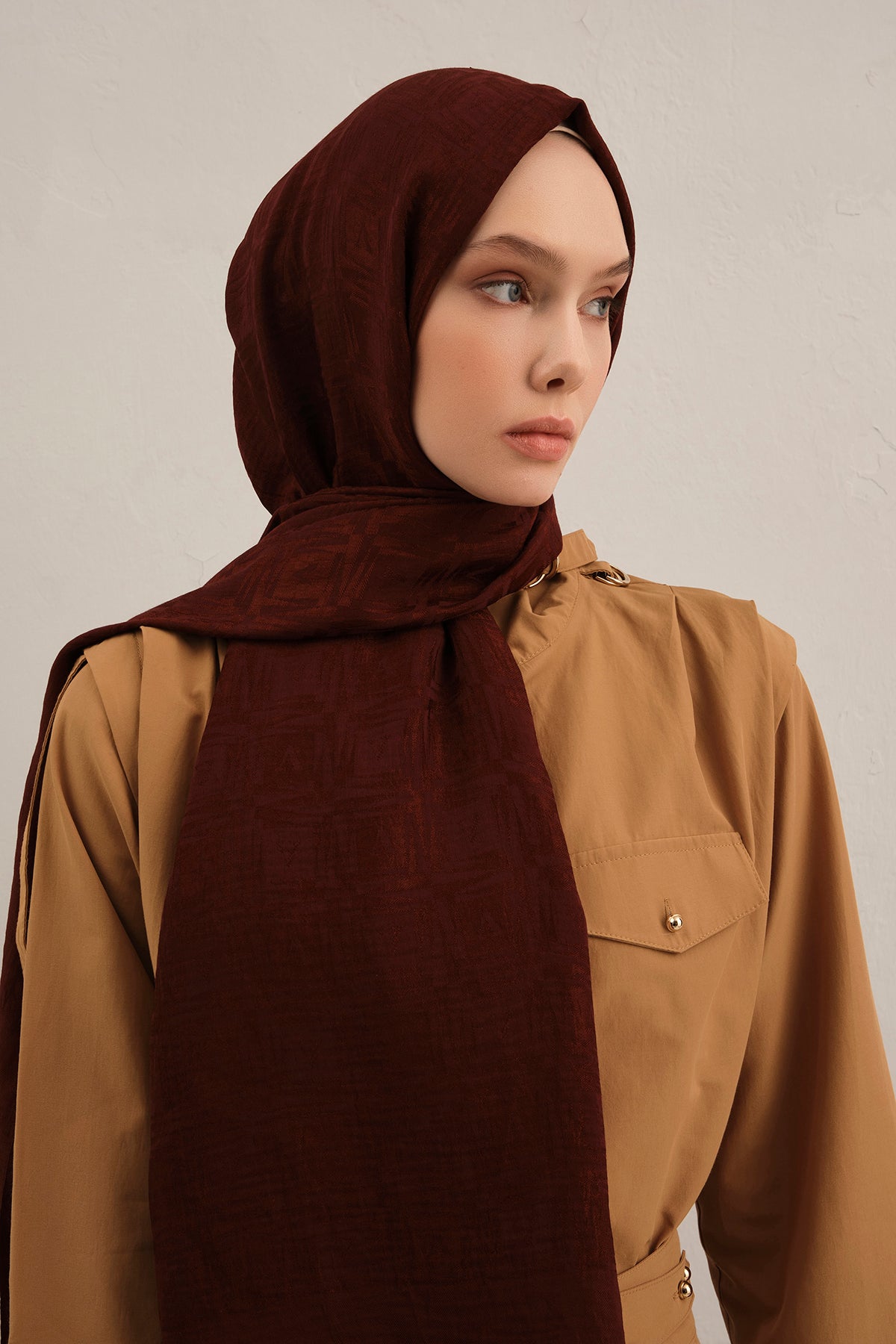 Armine 25kış Lyocell Şal-6 Bordo