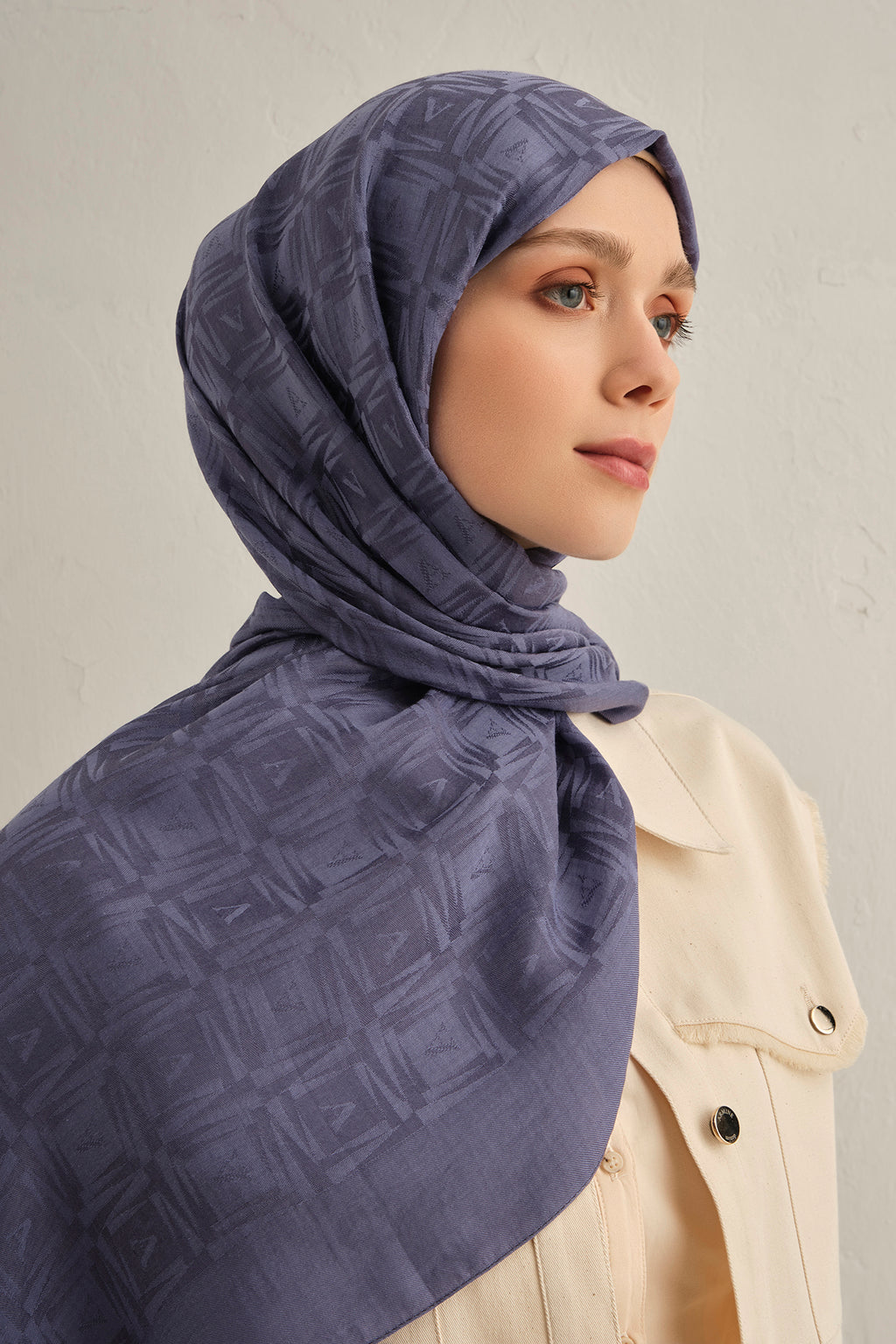 Armine 25kış Lyocell Şal-6 Kot Mavisi