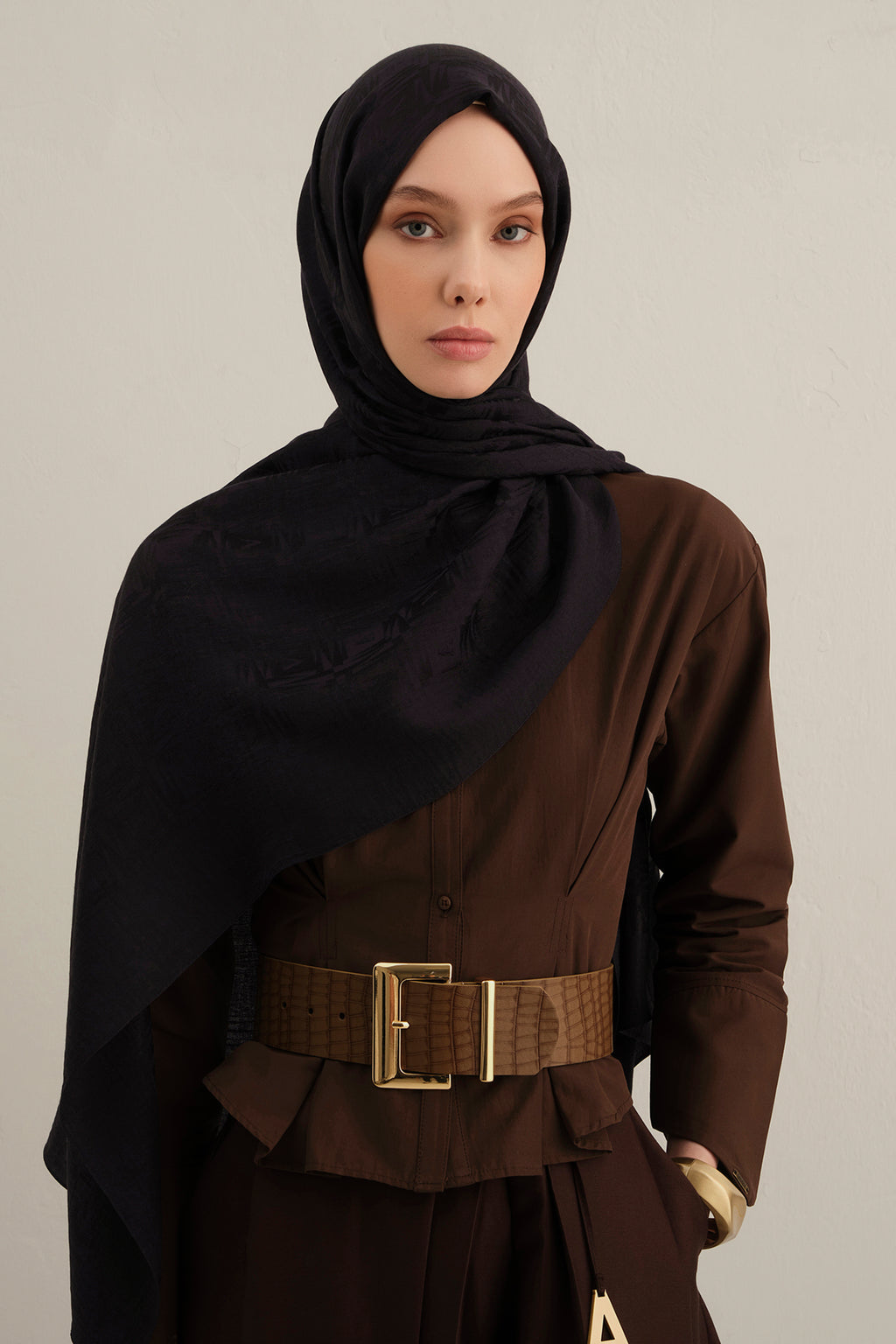 Armine 25kış Lyocell Şal-6 Siyah