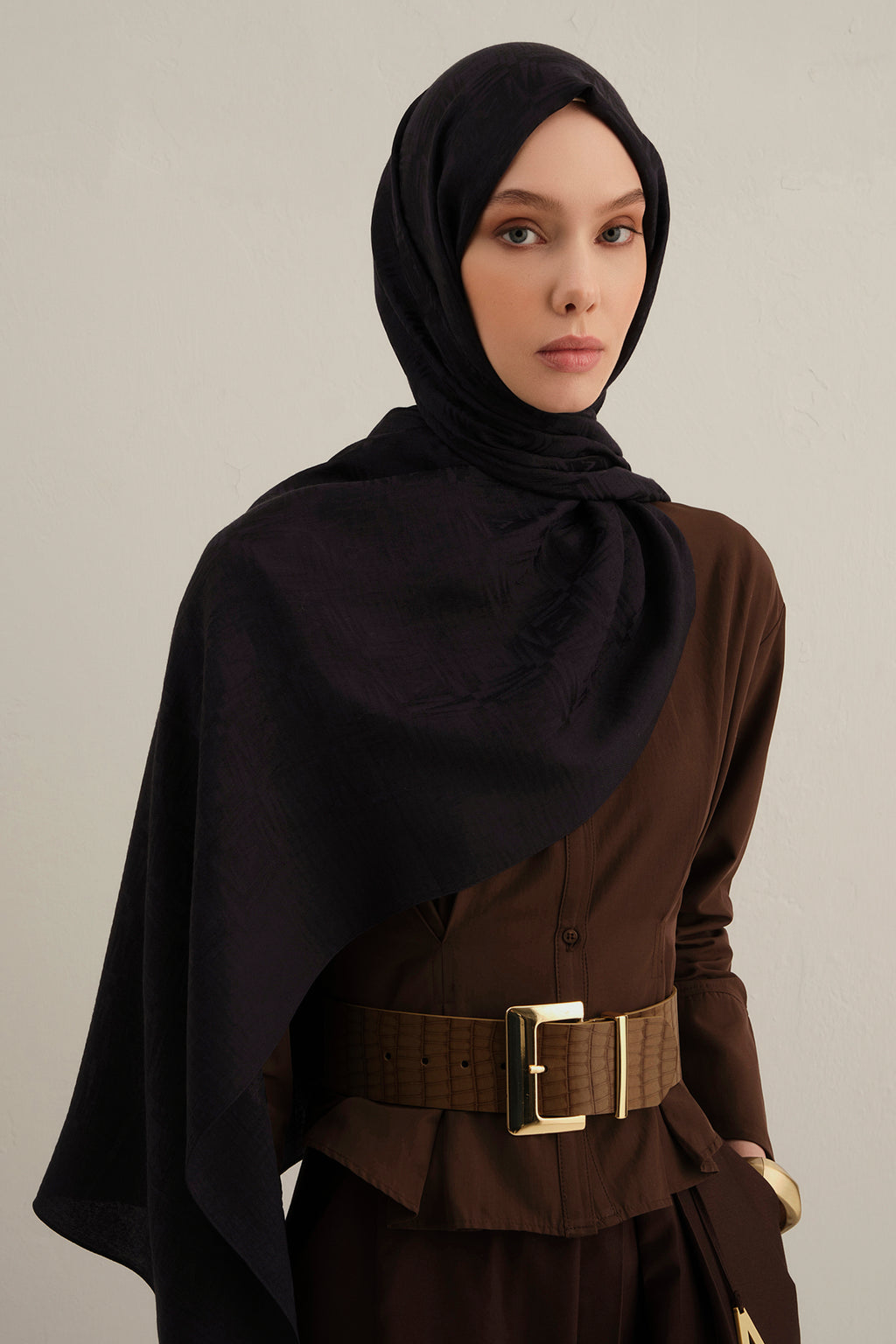 Armine 25kış Lyocell Şal-6 Siyah