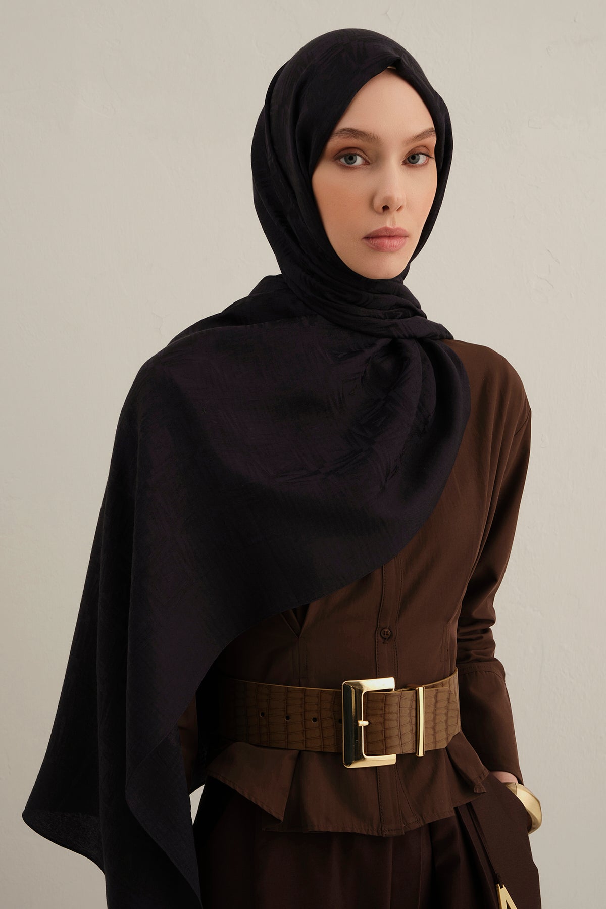 Armine 25kış Lyocell Şal-6 Siyah