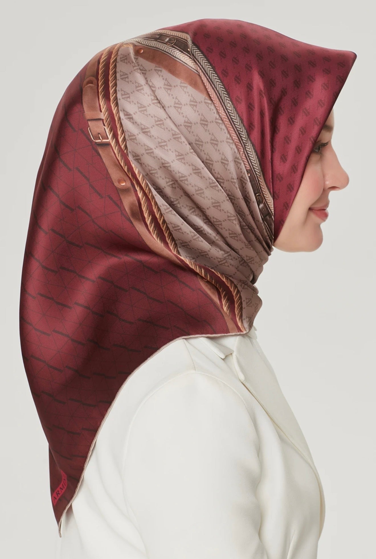 Armine 25kış Nostalji Eşarp-4 Bordo