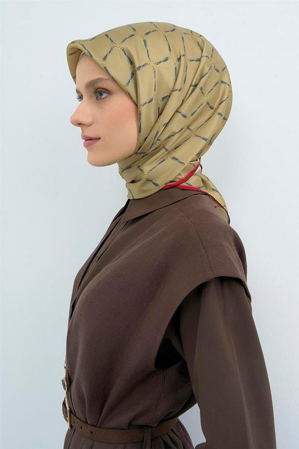 Armine 26 Yaz 9538 Saf İpek Twill Eşarp Camel