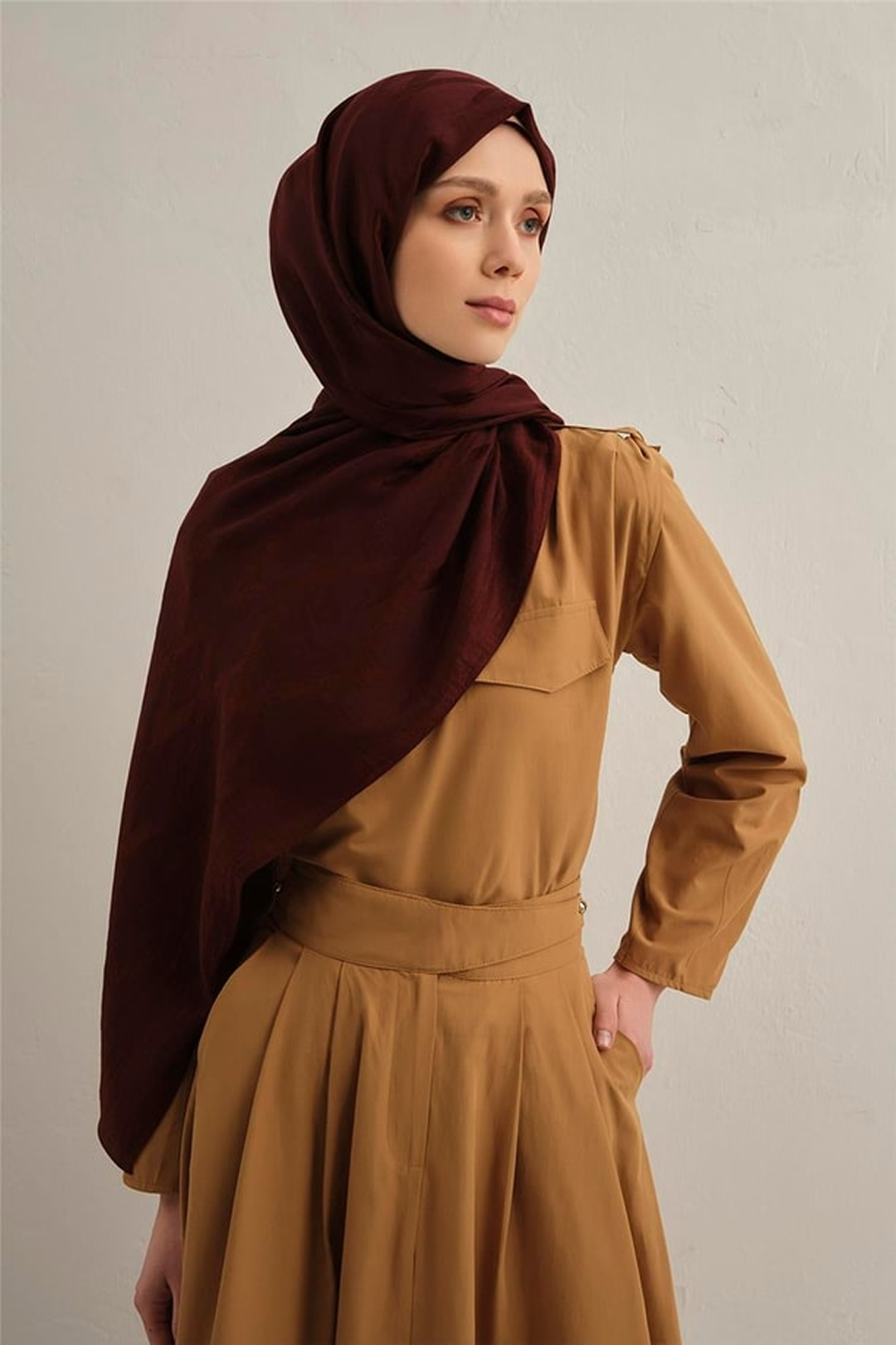 Armine 26yaz  Lyocell Şal-1 Bordo
