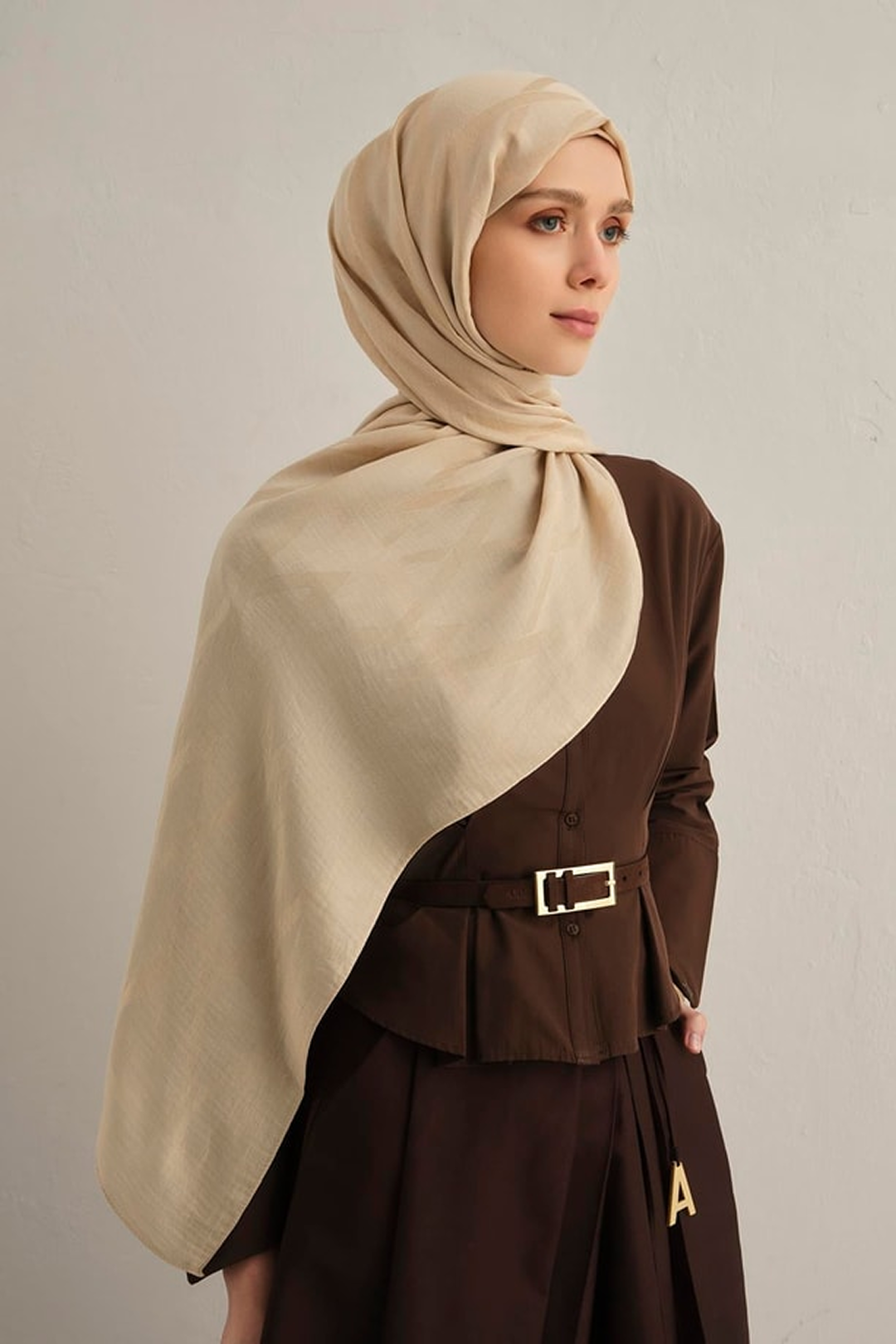 Armine 26yaz  Lyocell Şal-1 Ten Rengi