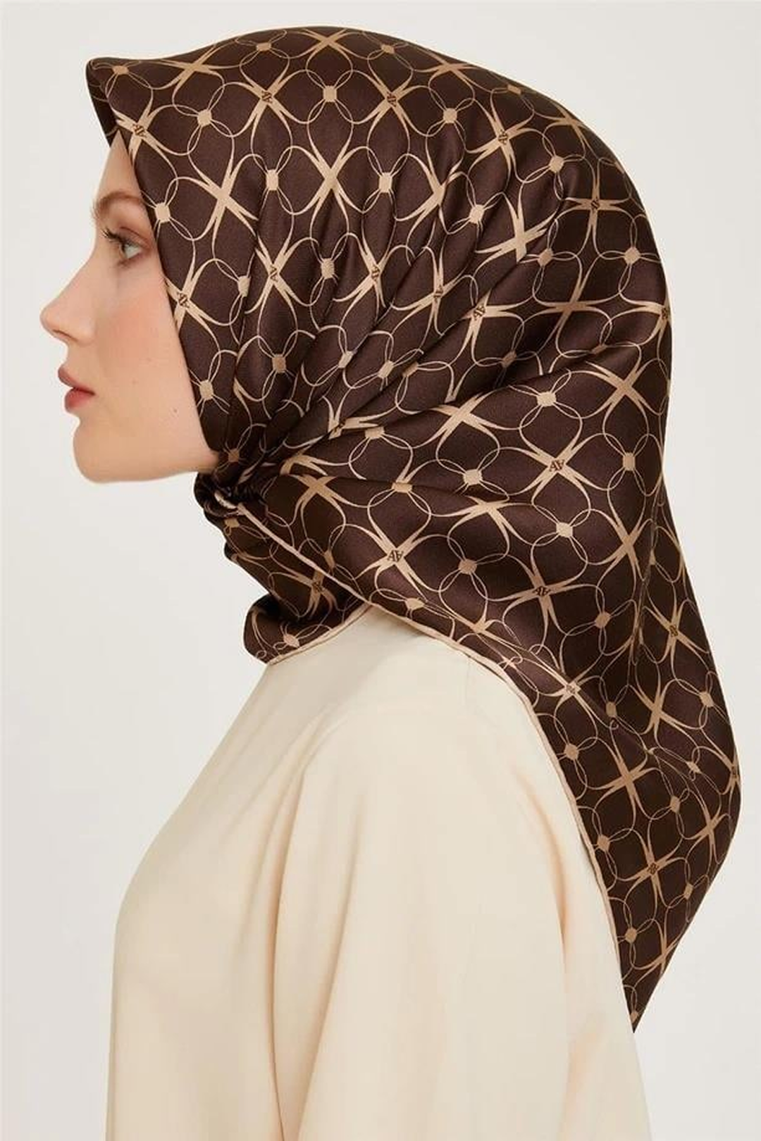Armine Nostalji İpek Eşarp 25k9207 Kahve