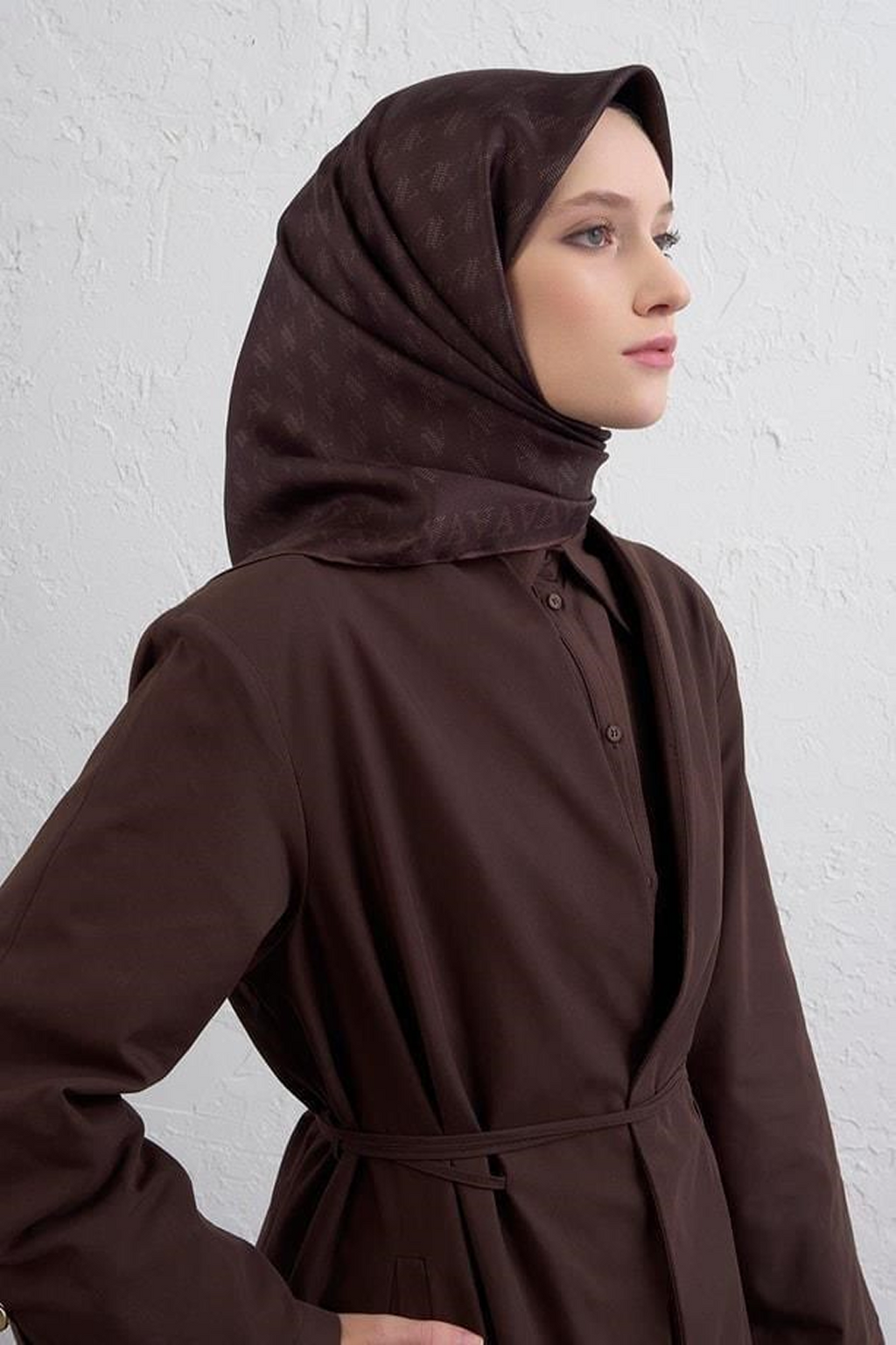 Armine Nostalji İpek Eşarp 25k9412 Acı Kahve