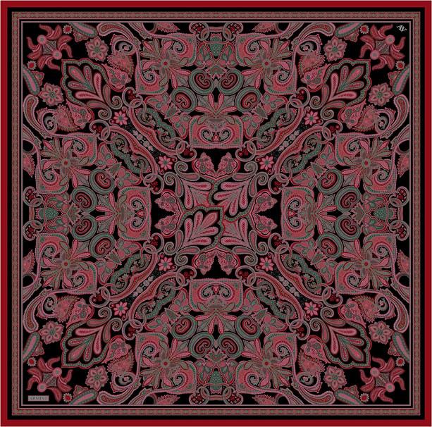 Armine Nostalji İpek Eşarp 25k9421 Bordo