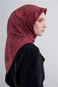 Armine Nostalji İpek Eşarp 25k9421 Kırmızı