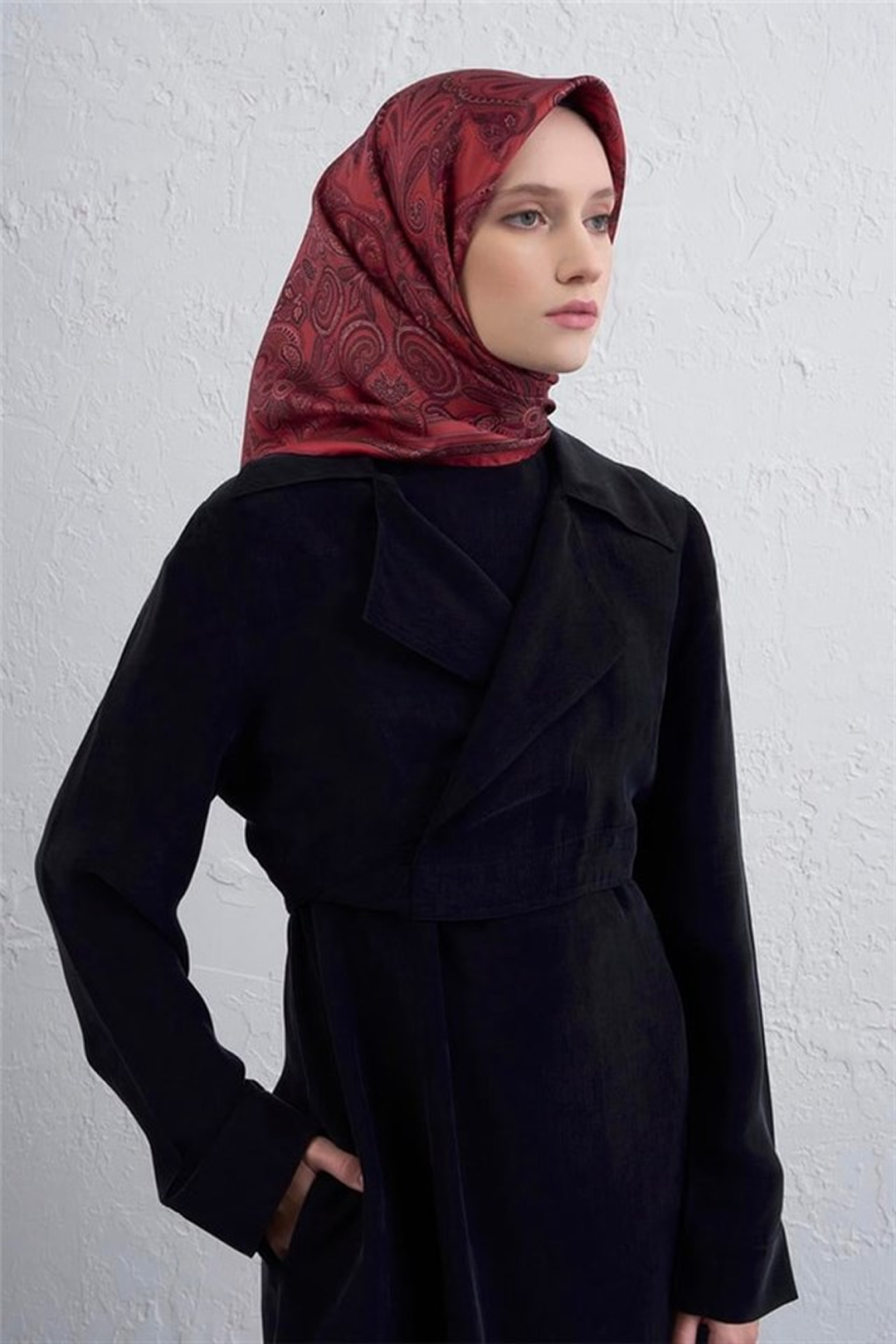 Armine Nostalji İpek Eşarp 25k9421 Kırmızı