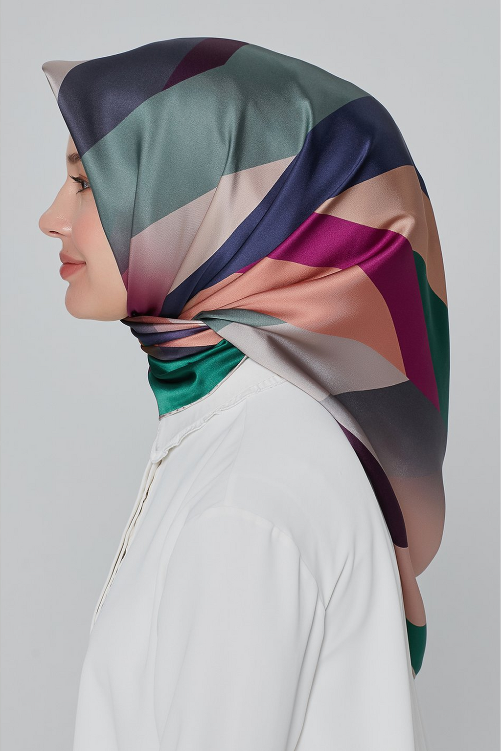 Armine Nostalji Twil Saf İpek Eşarp 25k8424 Yeşil