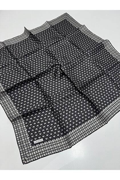 Armine Nostalji Twil Saf İpek Eşarp 25k8557 Siyah
