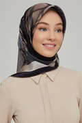 Armine Nostalji Twil Saf İpek Eşarp 25k8620 Siyah