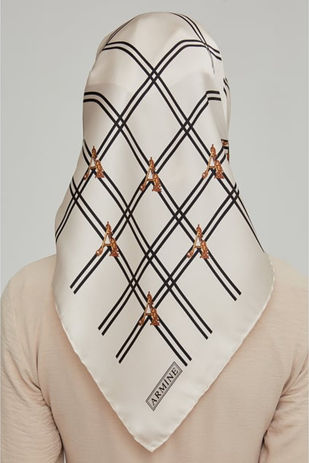 Armine Nostalji Twil Saf İpek Eşarp 25k8656 Krem