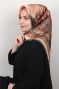 Armine Nostalji Twil Saf İpek Eşarp 25k8934 Kahve