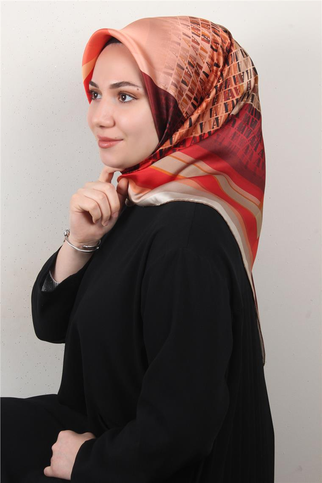 Armine Nostalji Twil Saf İpek Eşarp 25k8934 Turuncu