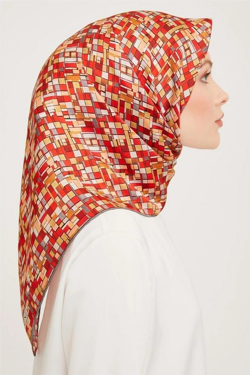 Armine Nostalji Twil Saf İpek Eşarp 25k9004 Kiremit