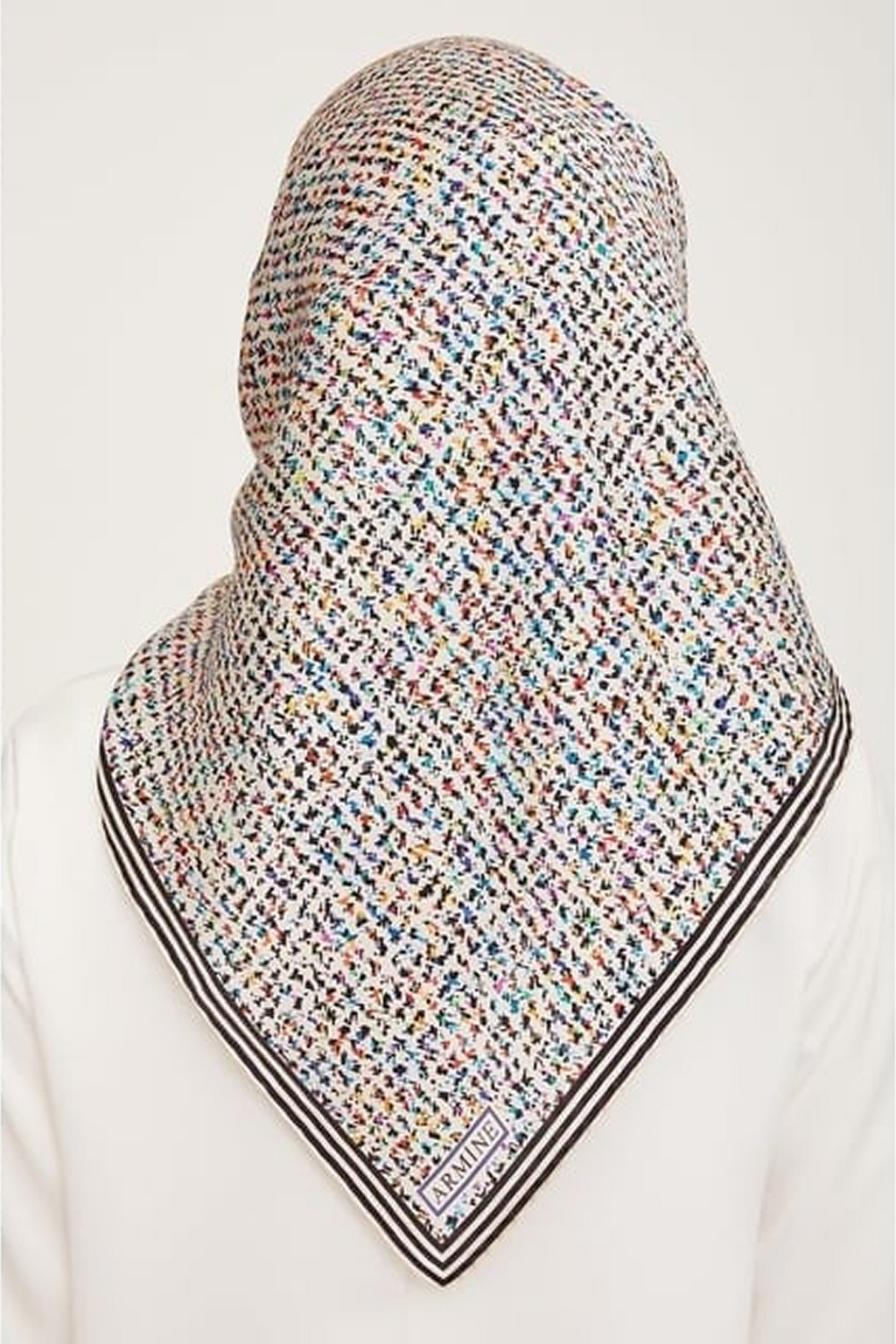 Armine Nostalji Twil Saf İpek Eşarp 25k9013 Beyaz
