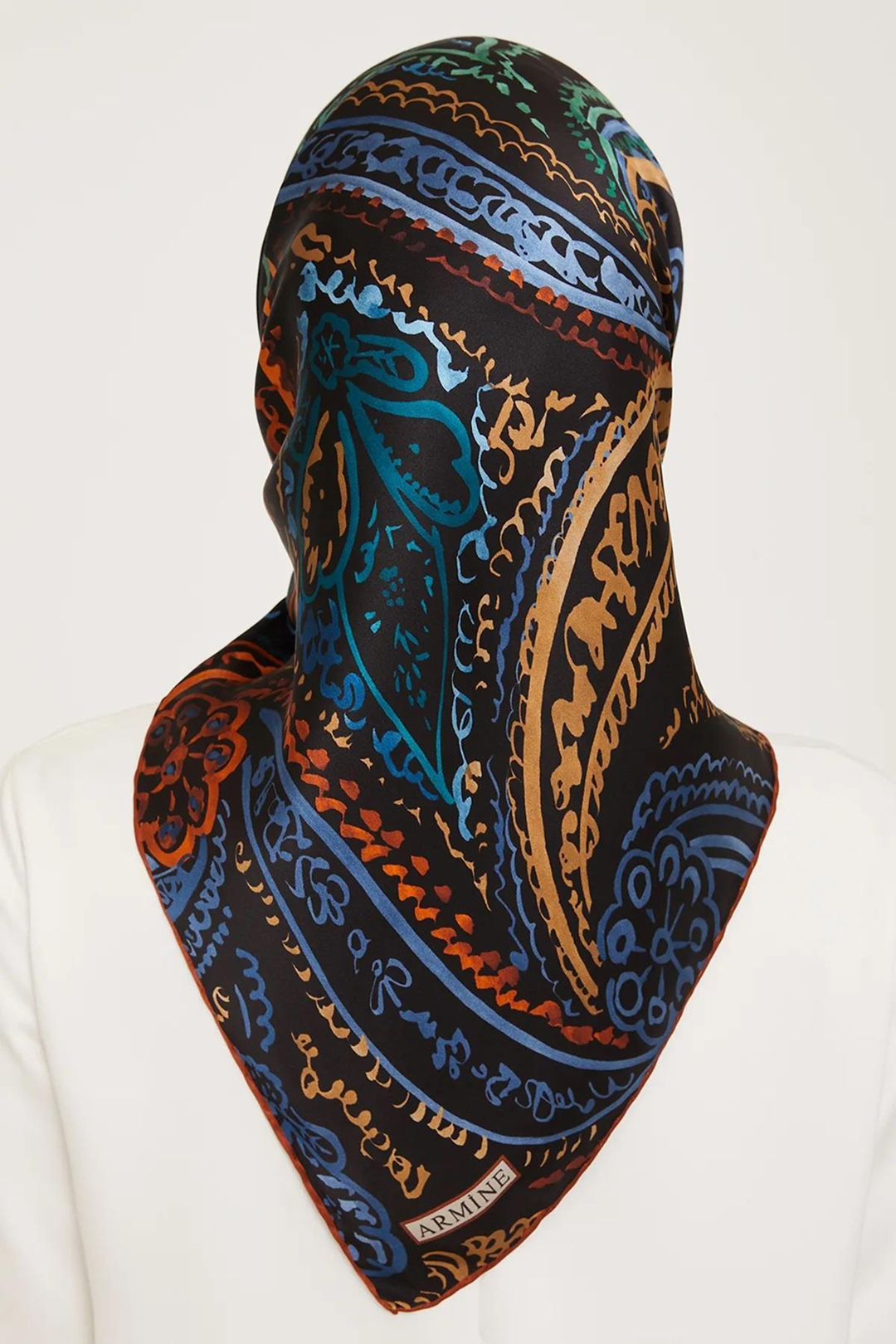 Armine Nostalji Twil Saf İpek Eşarp 25k9037 Kiremit