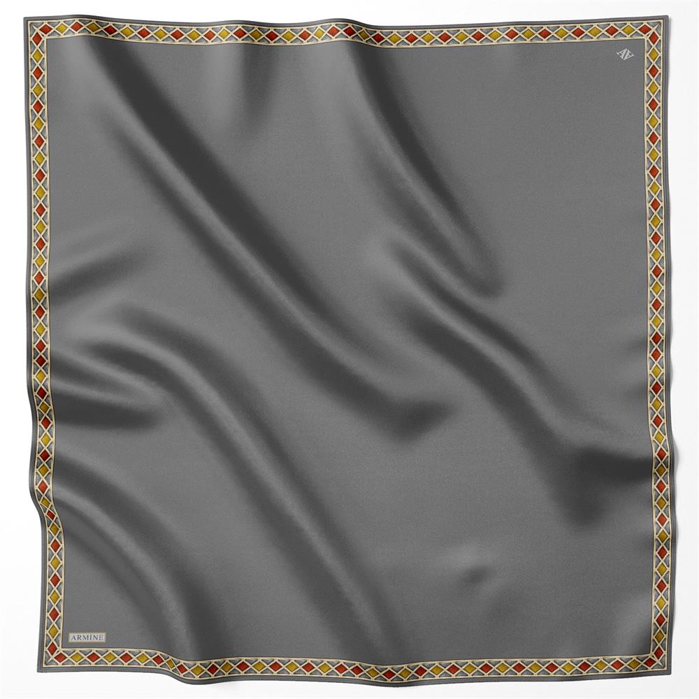 Armine Nostalji Twil Saf İpek Eşarp 25k9057 Gri