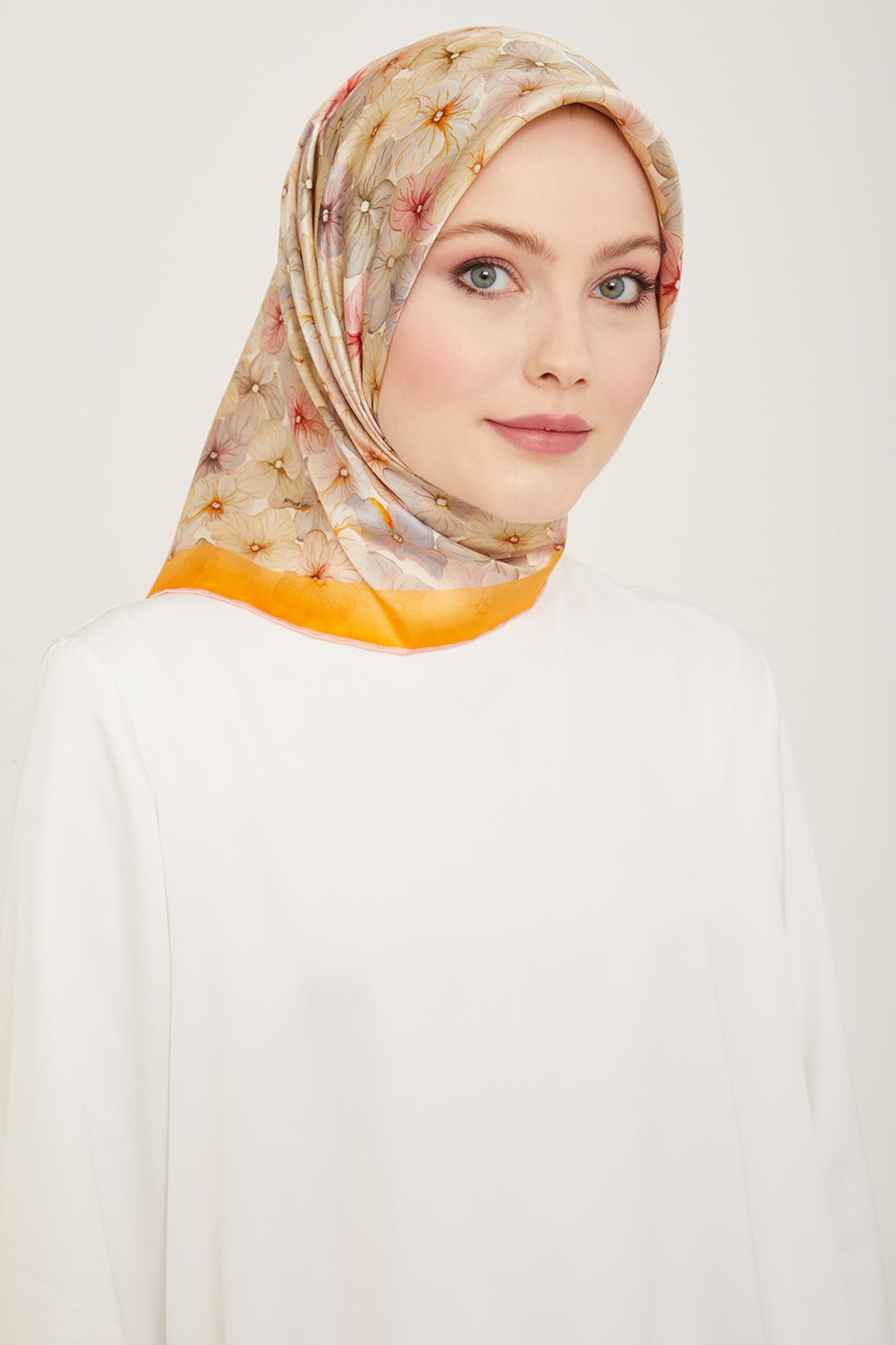 Armine Nostalji Twil Saf İpek Eşarp 25k9108 Pembe