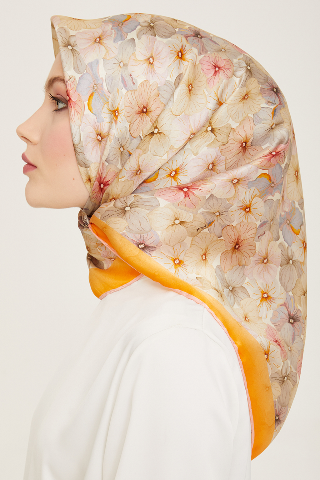 Armine Nostalji Twil Saf İpek Eşarp 25k9108 Pembe