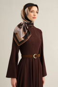 Armine Nostalji Twil Saf İpek Eşarp 25k9331 Kahve