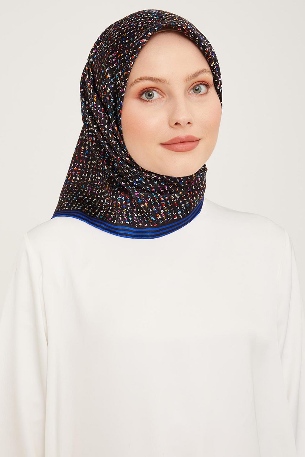 Armine Sura İpek Eşarp 25k9013 Saks Mavisi