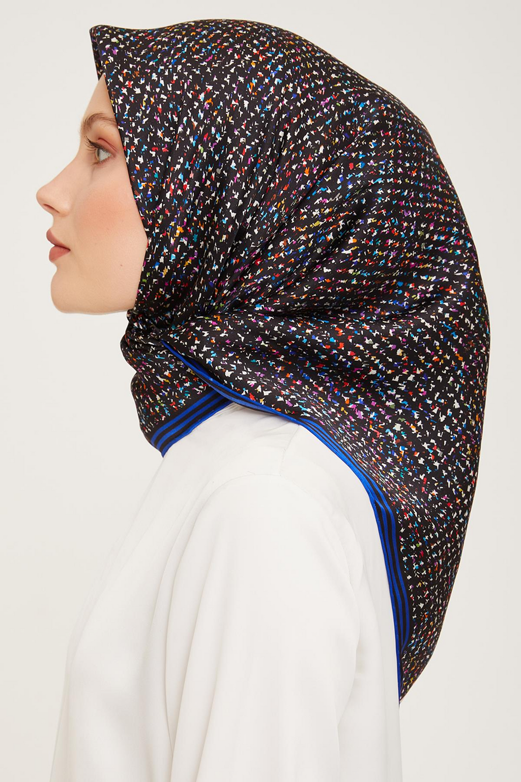 Armine Sura İpek Eşarp 25k9013 Saks Mavisi