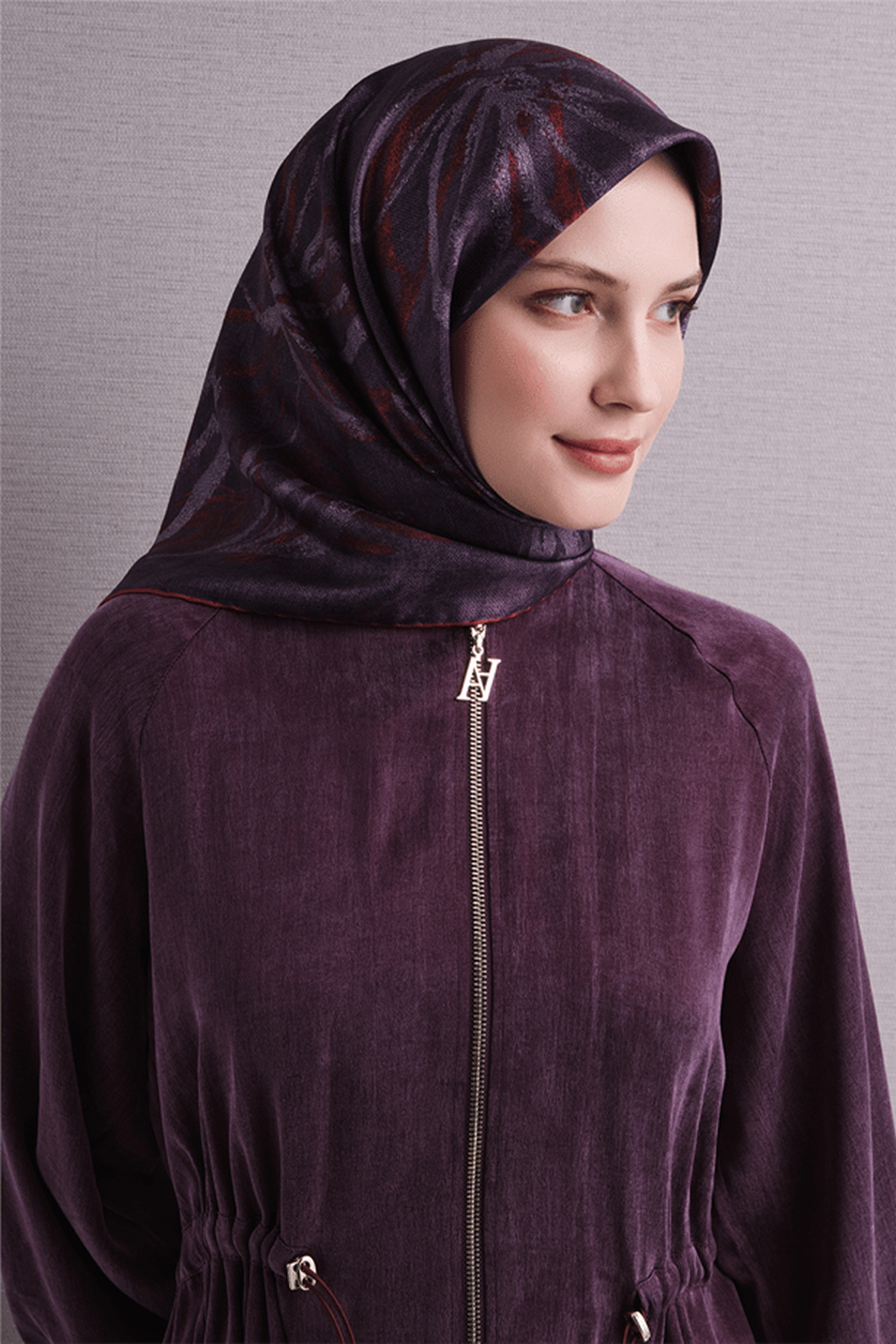 Armine Sura Saf İpek Eşarp 26k9600 Mürdüm